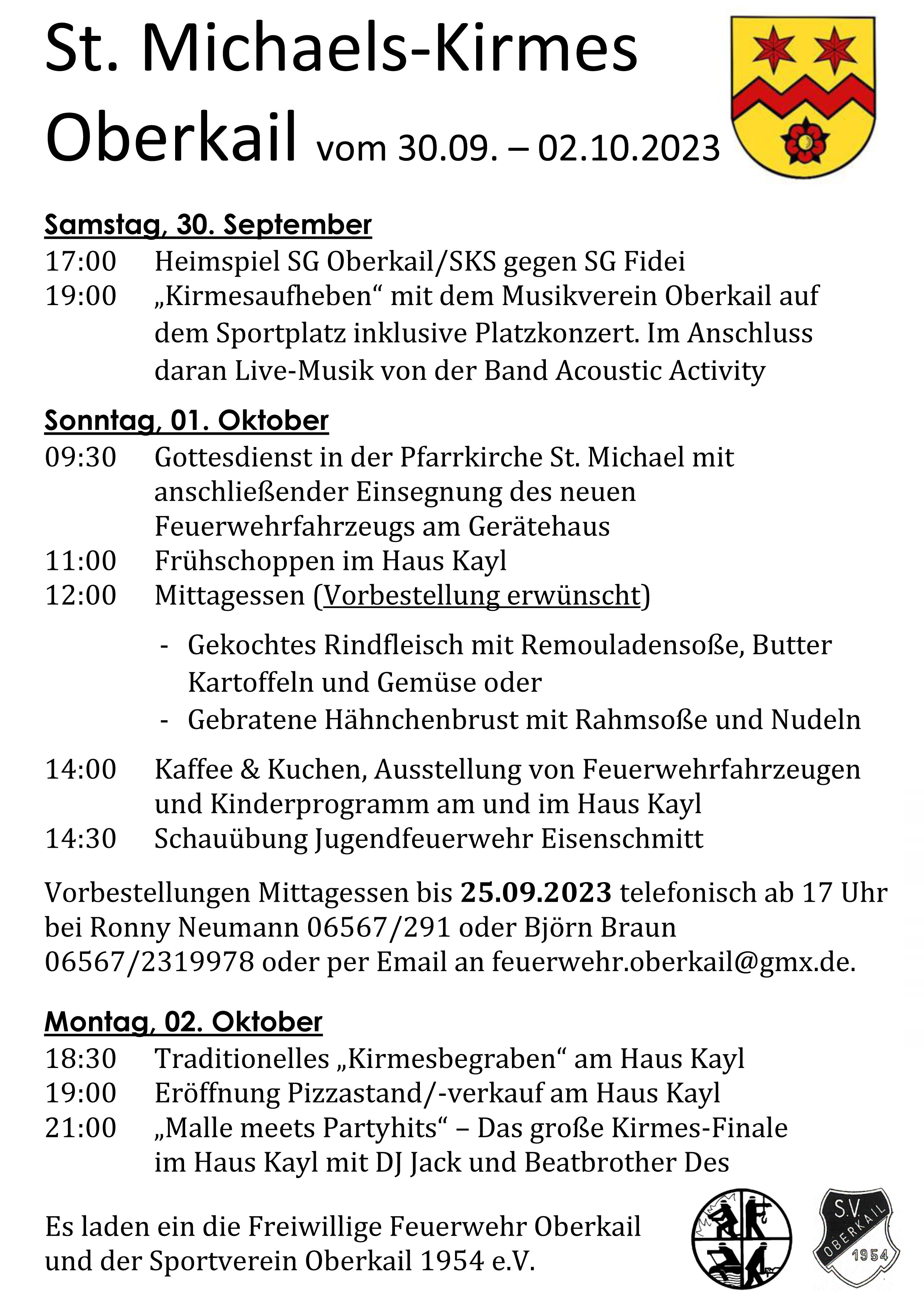 Programm Flyer Kirmes 2023 