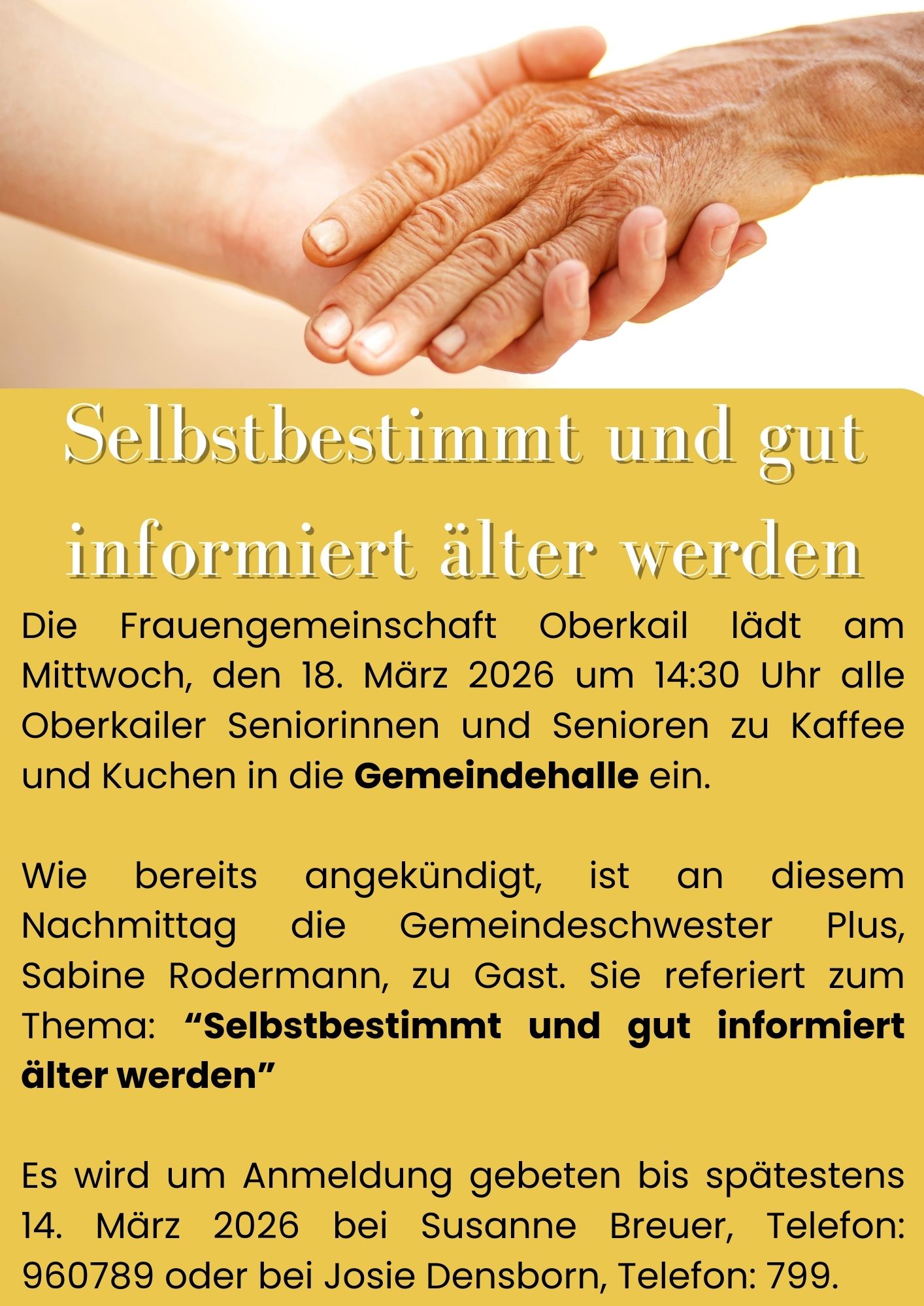 Selbstbestimmt und gut informiert älter werden